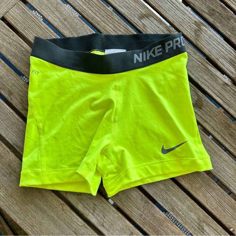 Nike Pro Neon Yellow/ Green Shorts
